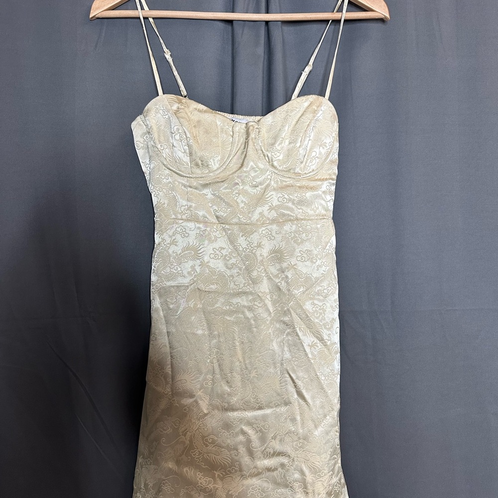 Princess Polly Cream Satin mini dress corset